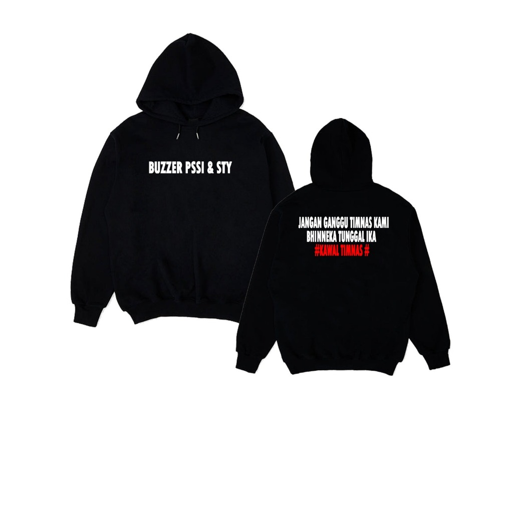 Jaket Hoodie Timnas  BUZZER PSSI  STY Jangan Ganggu timnas kami kawal timnas