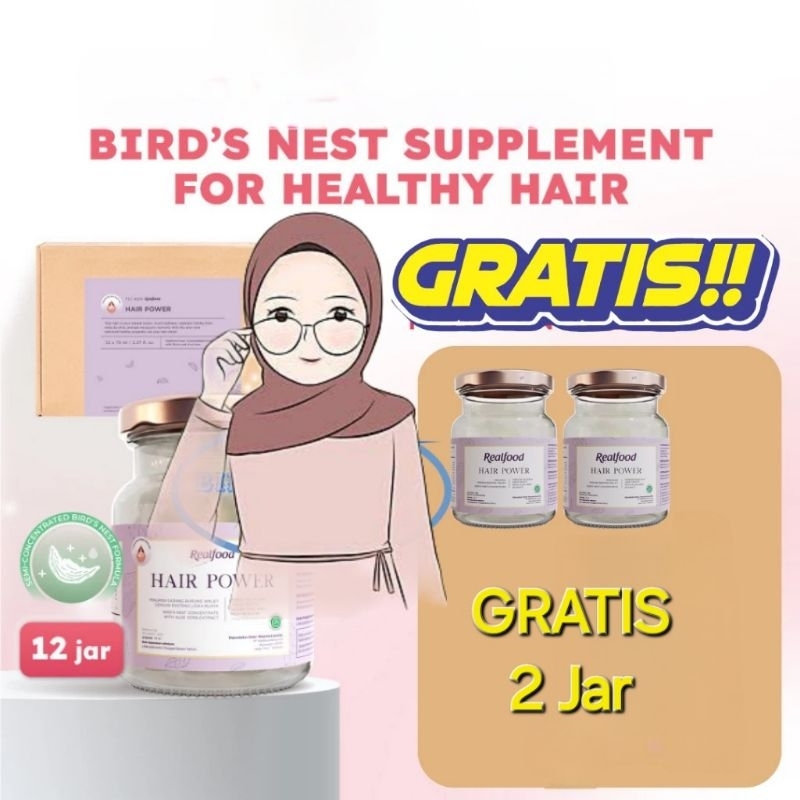 

Realfood Hair Power program 12 hari gratis 2 JAR Sarang Burung Walet