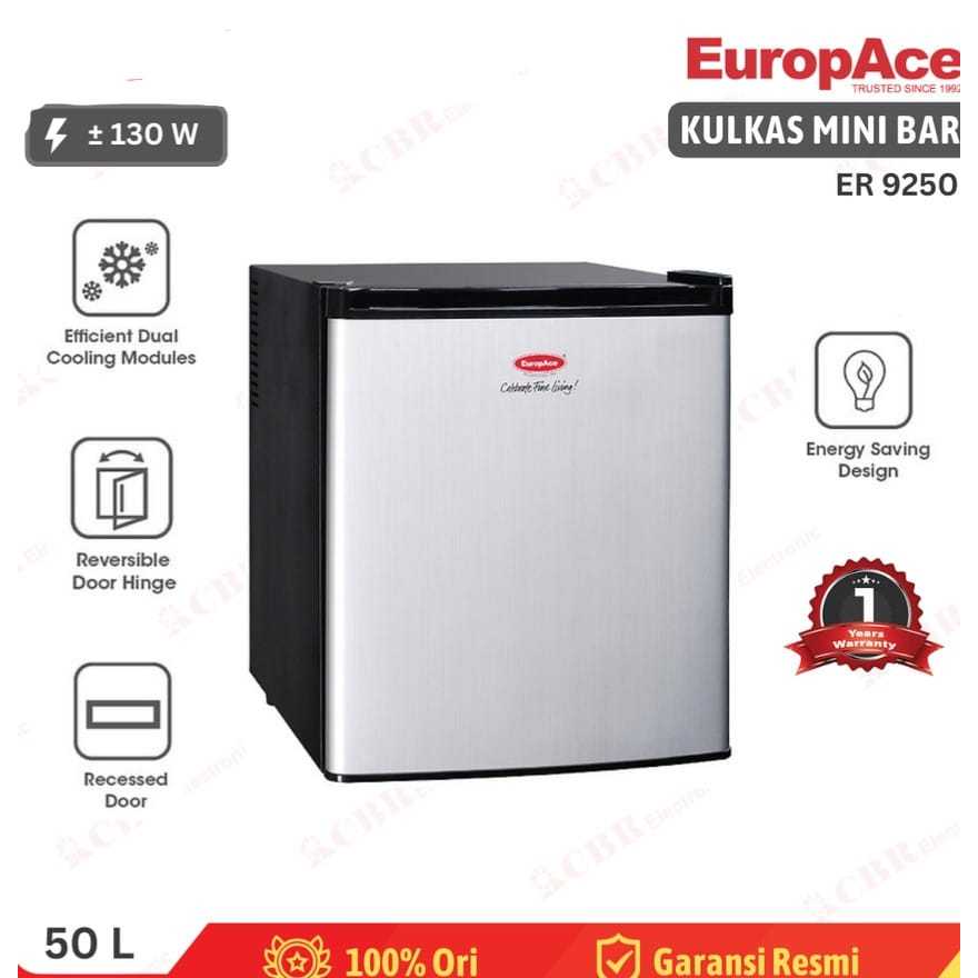 Kulkas Mini Bar EuropAce 1 Pintu ER 9250 (Tanpa Compressor) 50 L (WAJIB INSTAN CAR) KHUSUS BATAM