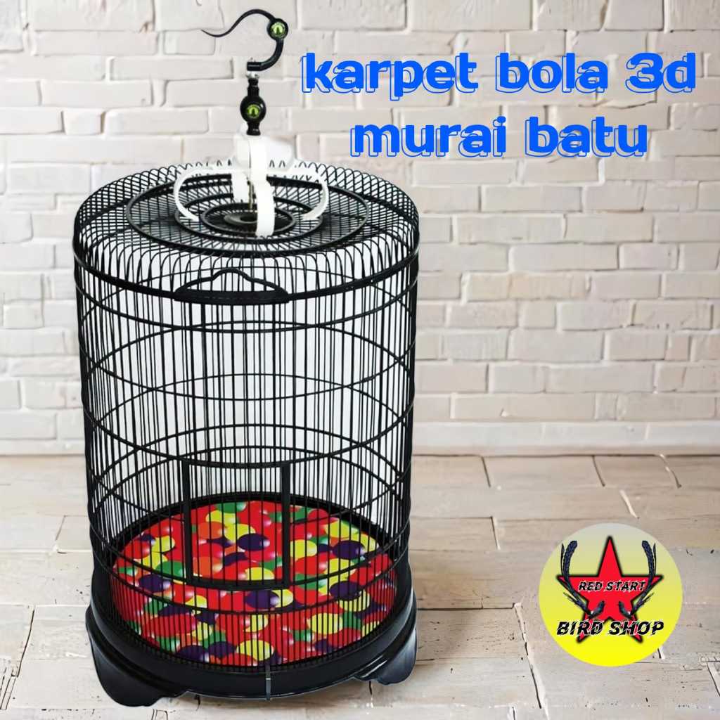 KARPET SANGKAR MURAI NO 1,2 & 3  3DIMENSI MOTIF BOLA ALAS DASAR KANDANG BURUNG MURAI