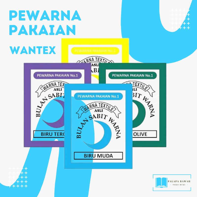 

PEWARNA TEXTILE/PAKAIAN PRODUK LOKAL | TIE DYE | WANTEX BULAN SABIT WANTEX BINTANG | MINIMAL ORDER 5 SACHET