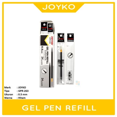 

JOYKO - REfill Gel Pen GPR-263 For JK-100NT 0.5mm Hitam - 12 Pcs