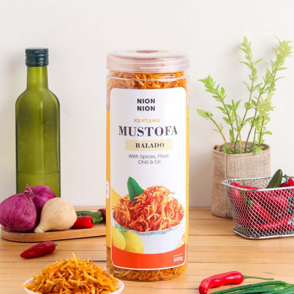 

Kentang Mustofa Balado 500 Gram Kentang Kering Mustofa Pedas Manis Teri Kacang Kentang Goreng - Nion