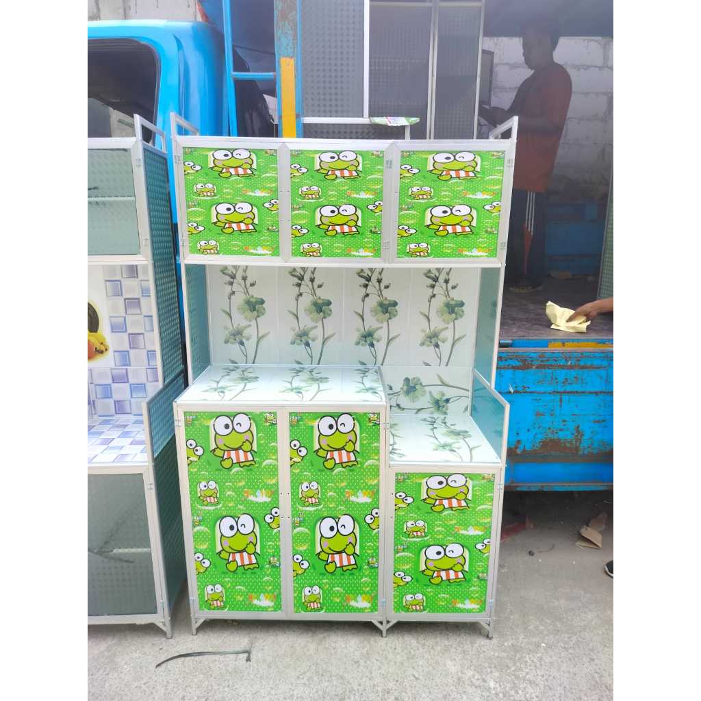 Rak Piring 3 Pintu Karakter Alumunium Minimalis - RPK2