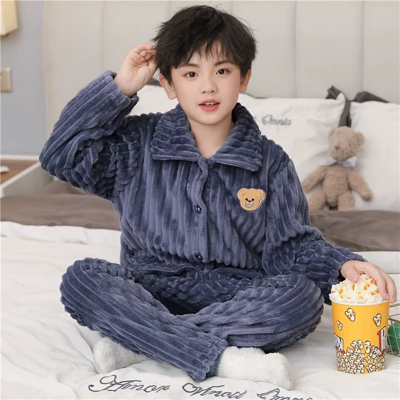 Kids pajamas CLEVER set import Premium korea piyama hangat anak baju tidur winter musim dingin