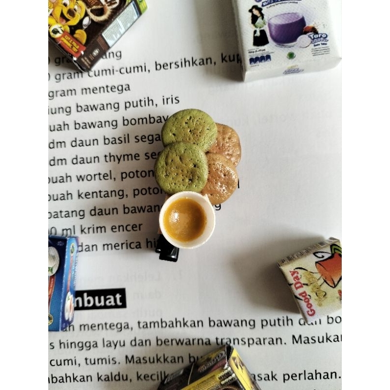 Jepitan clay Kue serabi durian indonesian dessert special edition