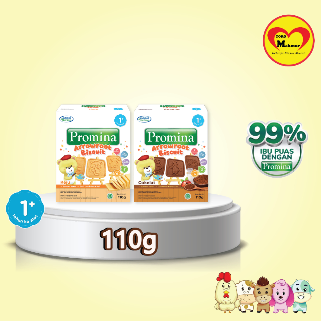 

Promina Biskuit Arrowroot Coklat / Keju 110gr / Toko Makmur Kapas Krampung