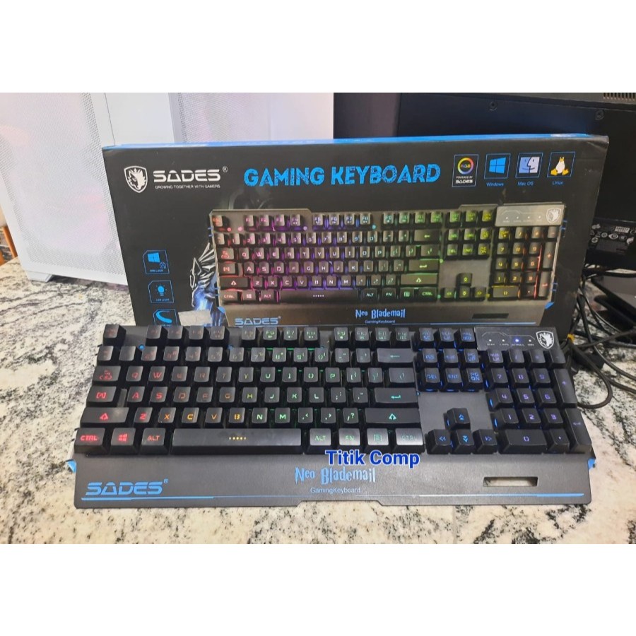 Keyboard Gaming Mechanical RGB Sades Neo Blademail KEYBOARD GAMING MURAH