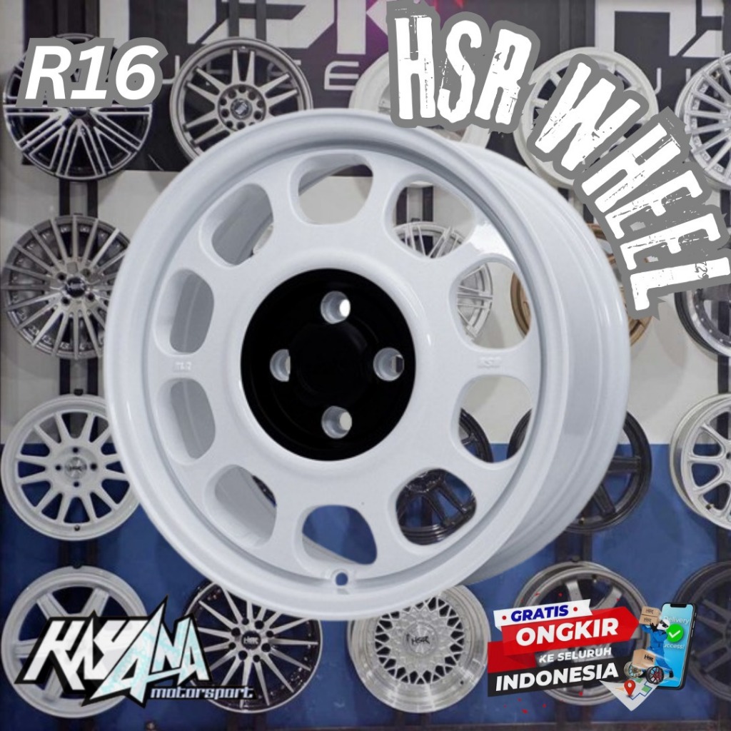 VELG RACING R16 HSR PCD 4X100 BISA BUAT JAZZ, MOBILIO, YARIS, SWIFT, SIGRA VELG HSR TERBARU R16