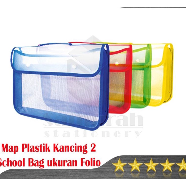 

PROMO TERGILA Map Plastik Kancing 2 Jaring Folio Zipper School Bag Map Tenteng Sekolah