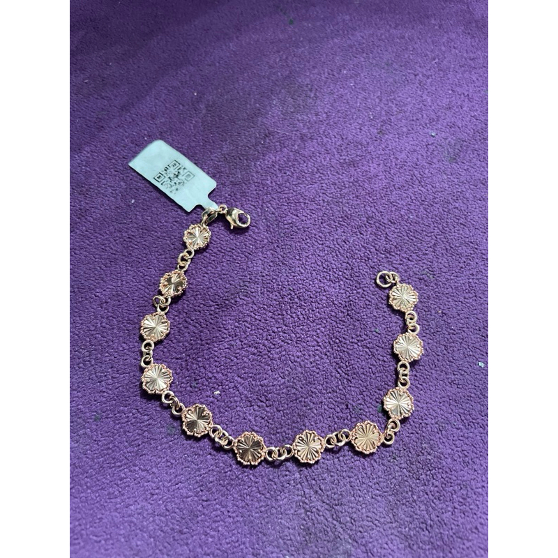 gelang bunga emas 75%