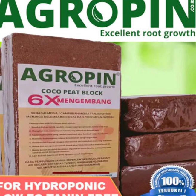 KI3 Media Tanam Cocopeat Premium Block 1kg Low EC  Agropin