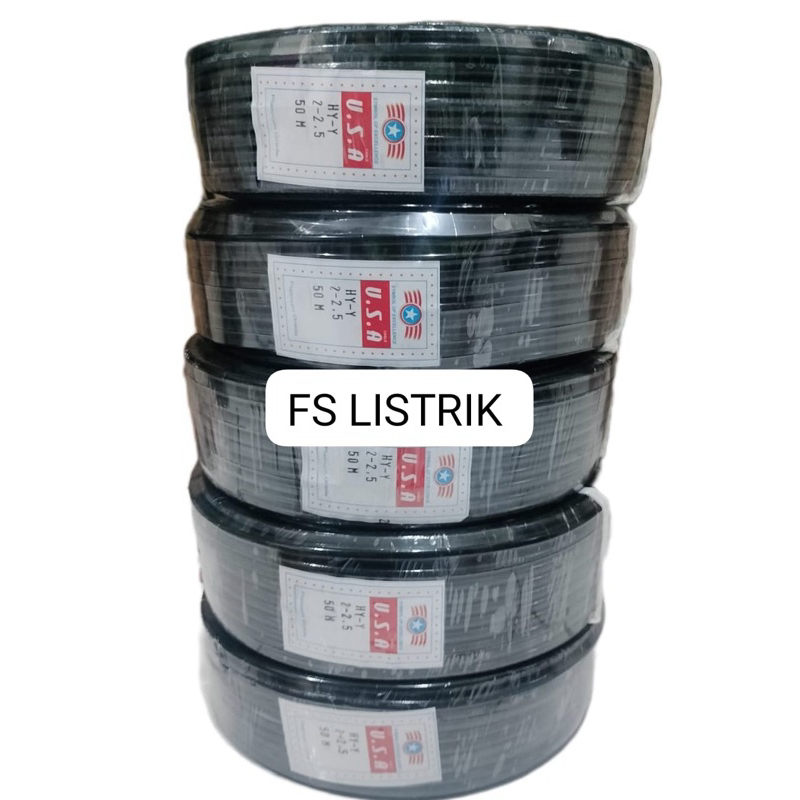 Kabel Hyo Serabut 2x2,5 50M / Kabel Listrik Hyo 2x2,5 Serabut USA