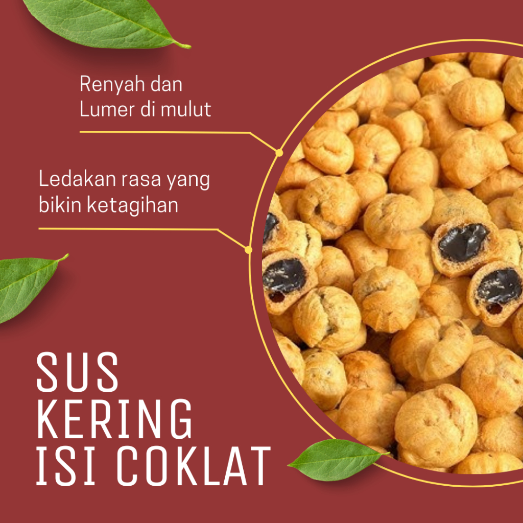 

Soes Coklat Kue Sus Kering Isi Coklat 1 kg Lumer di Mulut Kemasan 100gr/50gr by rumahsnack