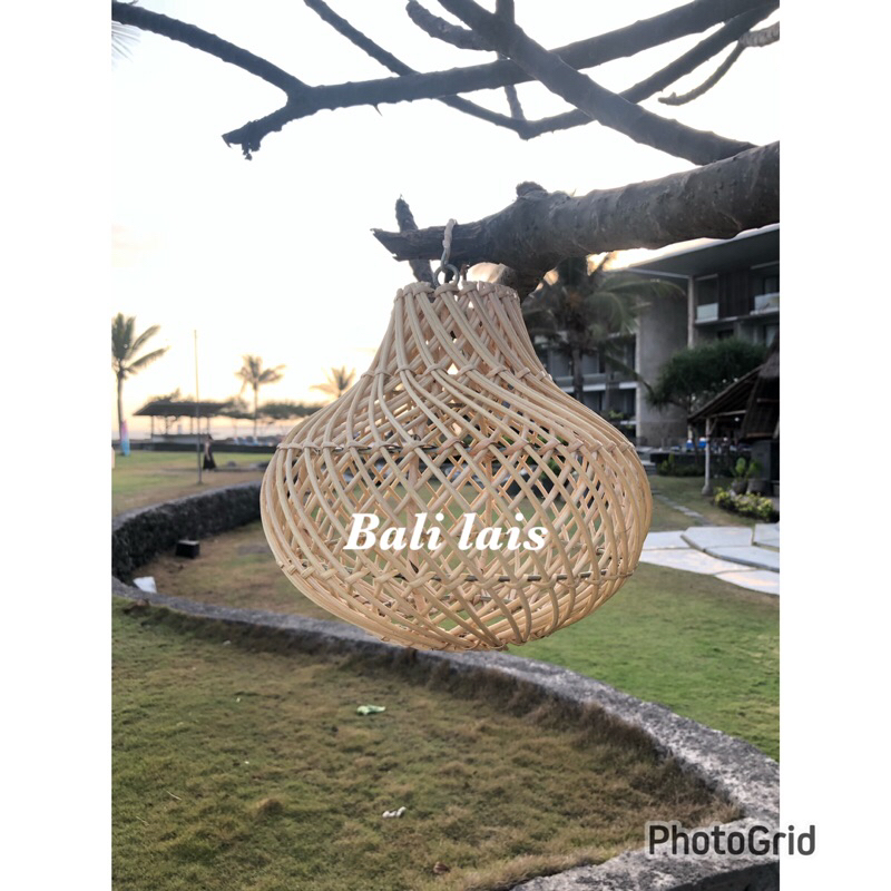kap lampu rotan gantung/kap lampu rotan