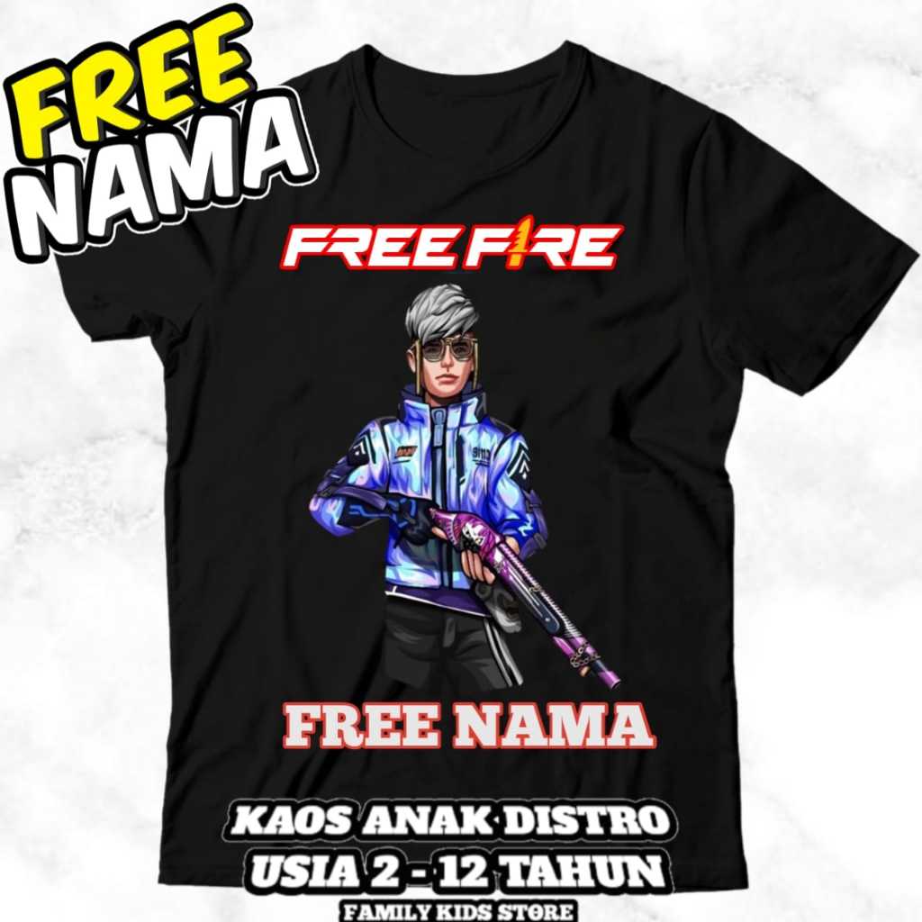 (FREE NAMA) KAOS BAJU ANAK FF FREE FIRE VERSI SULTAN FF TSHIRT ANAK GAME FREE FIRE