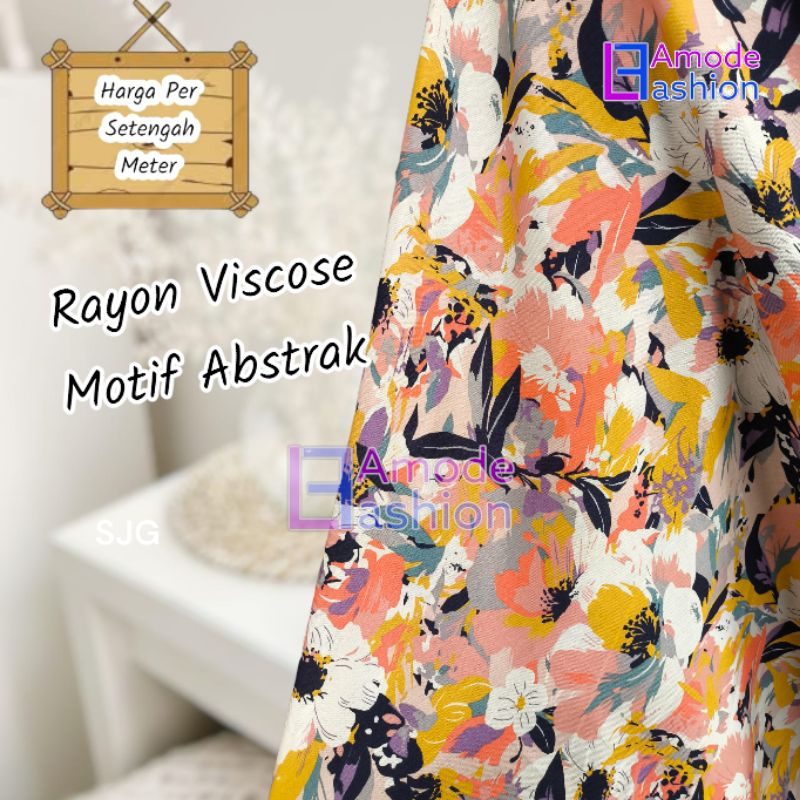 Kain Rayon Viscose Motif Abstrak