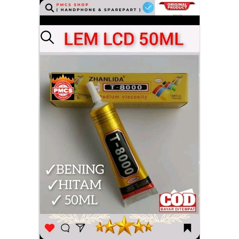 

LEM LCD T8000 50ML BENING DAN HITAM