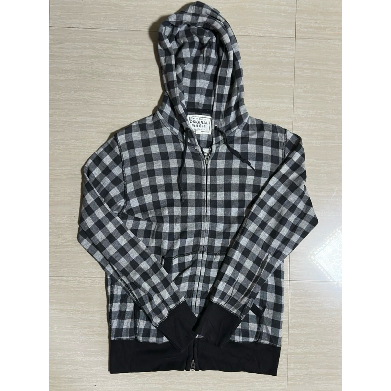 Hoodie Zipper Uniqlo Tartan