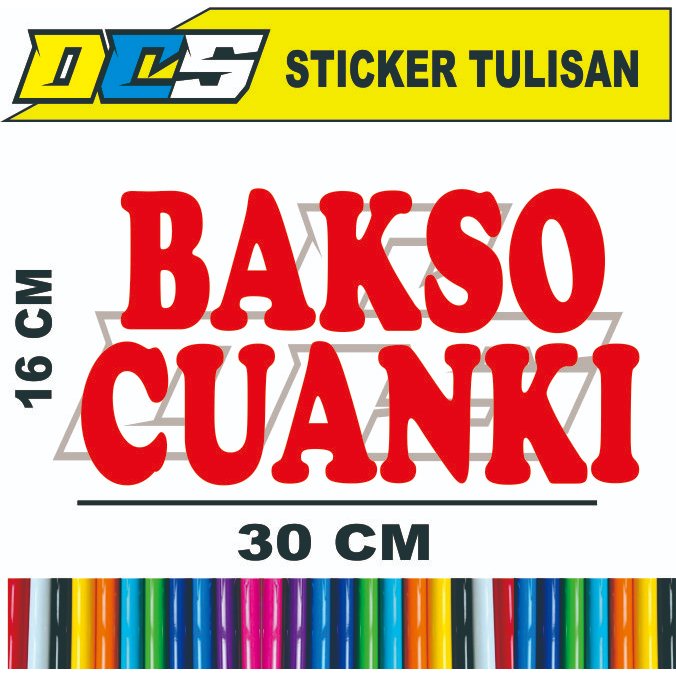 

sticker tulisan bakso cuanki sticker temeplan untuk nama jualan