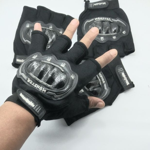Sarung tangan motor batok buntung motocross sniper setengah jari emen pria wanita anti uv lembut ter