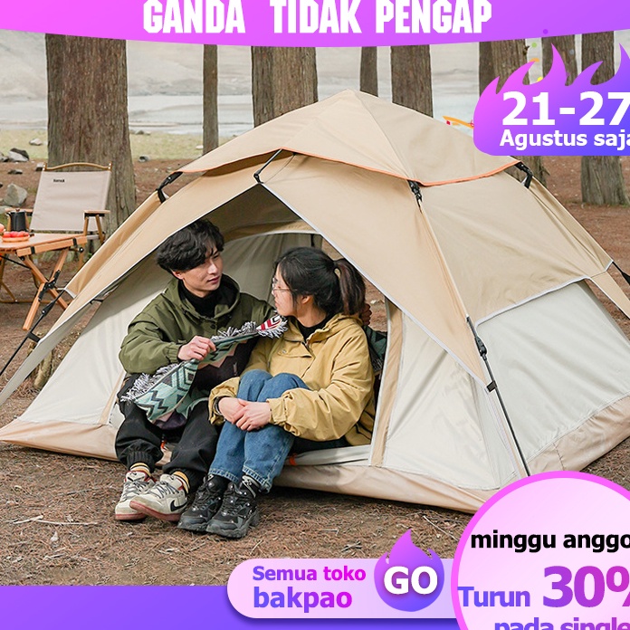 FG2 tenda camping 34 orang doubel layar tenda otomatis tenda double layer Tenda kemah tenda double l