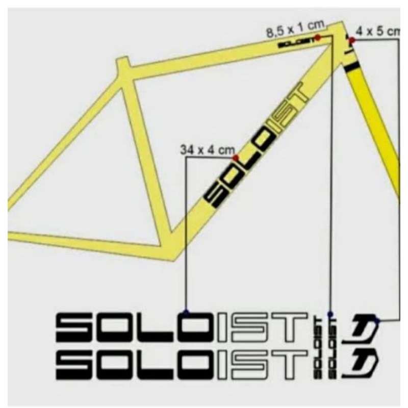 Cutting sticker sepeda Fixie United Soloist