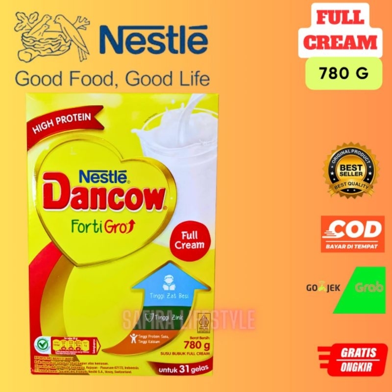 

DANCOW FORTIGRO FULL CREAM 780 GRAM 1 PCS & PAKET 3 PCS