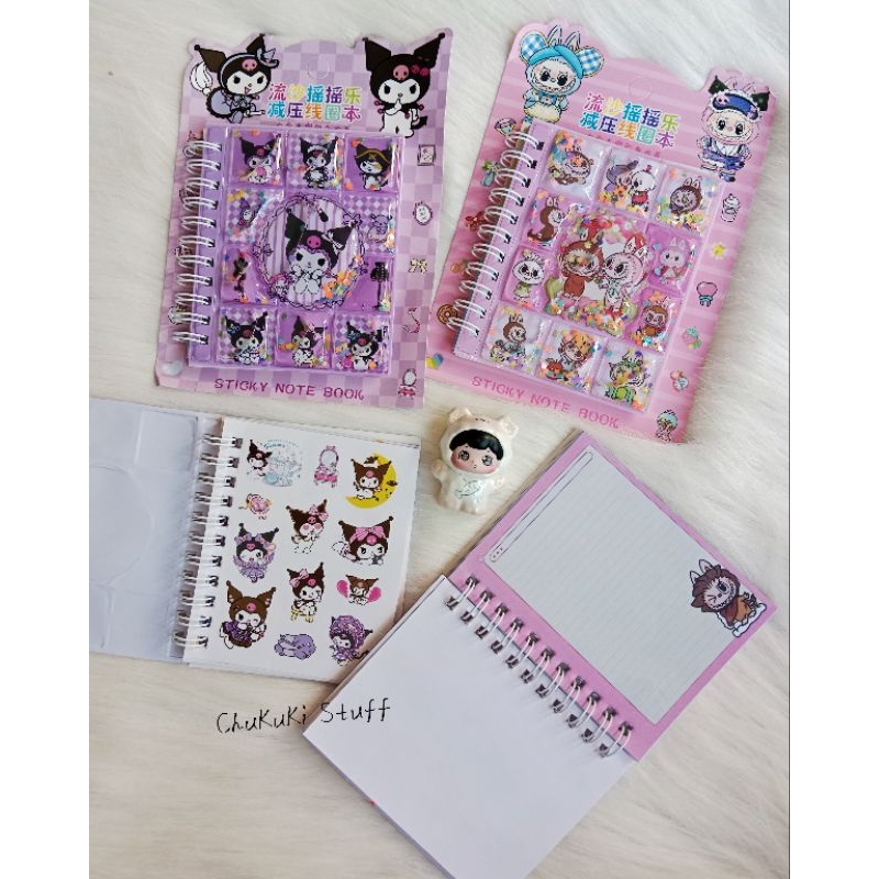 

1 pcs Buku ring note air glitter notebook mini Labubu Sanrio Kuromi Melody Cinnamoroll