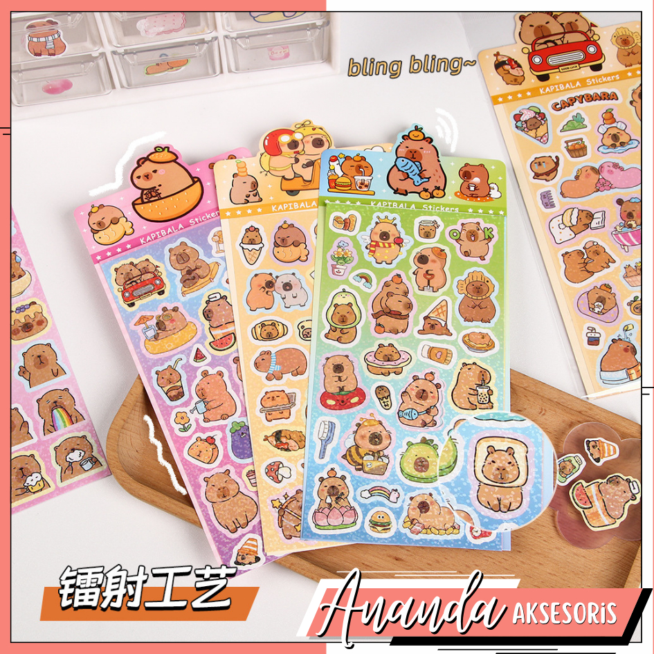

Sticker Glitter Hologram Sticker Capybara Sticker Random Kapibara