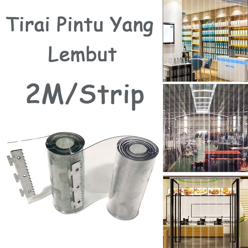 2m Tirai Plastik Pvc Tirai Plastik Bening Tirai Plastik Outdoor Gulung Pvc Strip Curtain Universal T