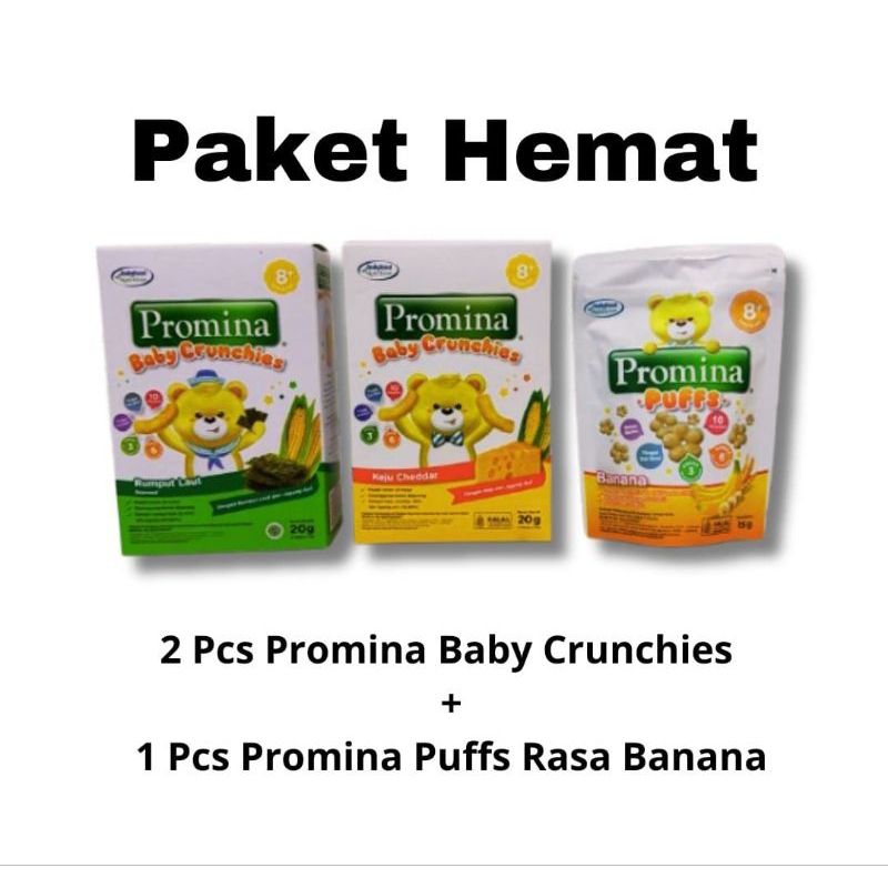Paket hemat 3 pcs Promina crunchies dan Promina puff