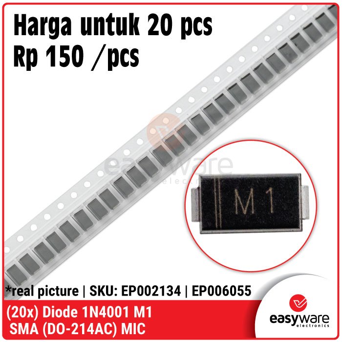 20x Diode 1N4001 M1 SMA Dioda M1 1N4001 SMD SMT Diode 1A