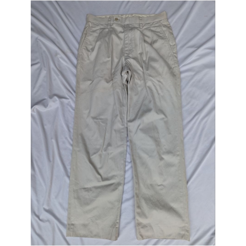 celana chinos panjang UNIQLO cream original second pria wanita size 32