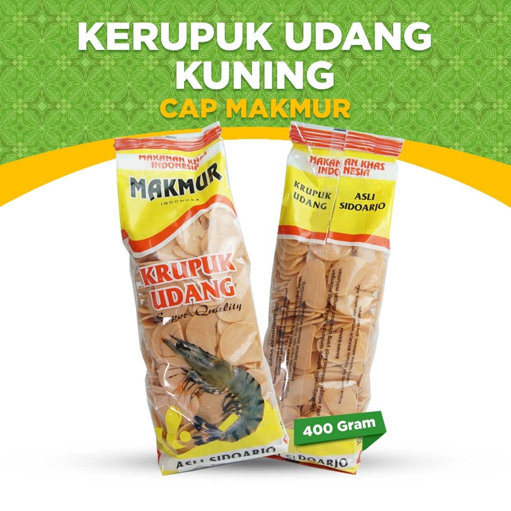 

KERUPUK MENTAH CAP MAKMUR, KERUPUK UDANG KUNING RENYAH GURIH TANPA DIJEMUR