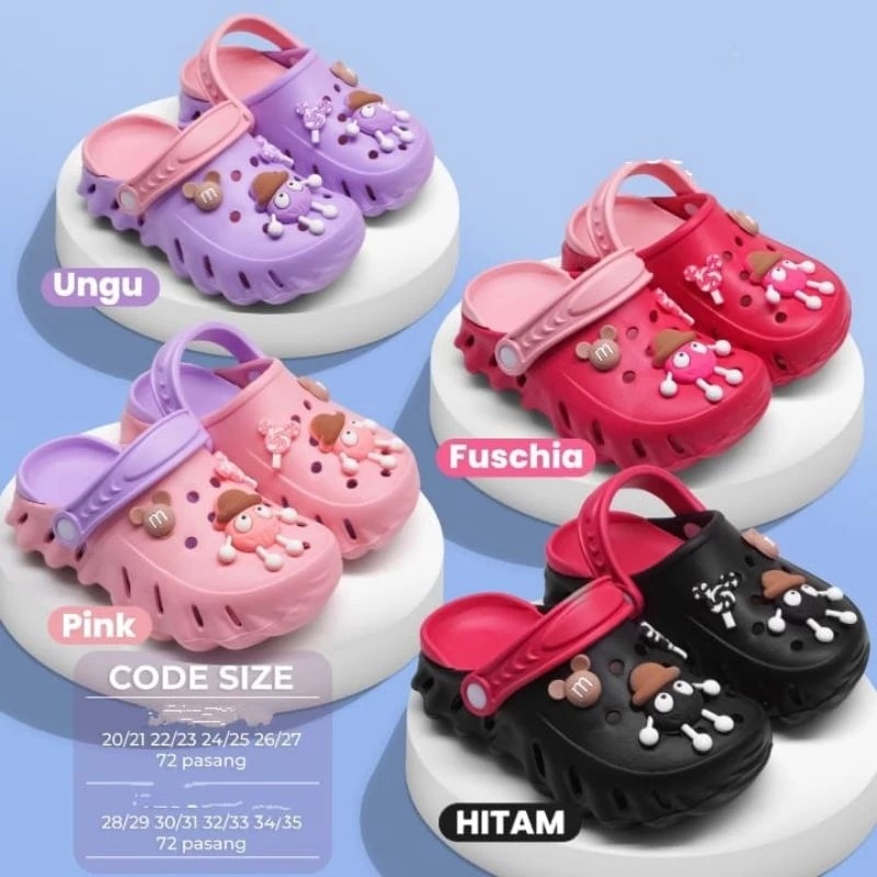 Sandal Anak Perempuan Motif Candy Loly Sandal Anak Perempuan Model Selop Tali Belakang 1-8 Tahun