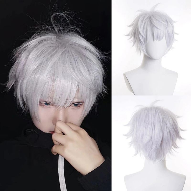 OneKlik - Rambut Gojo Satoru Wig Anime Cosplay Wig Gojo Satoru