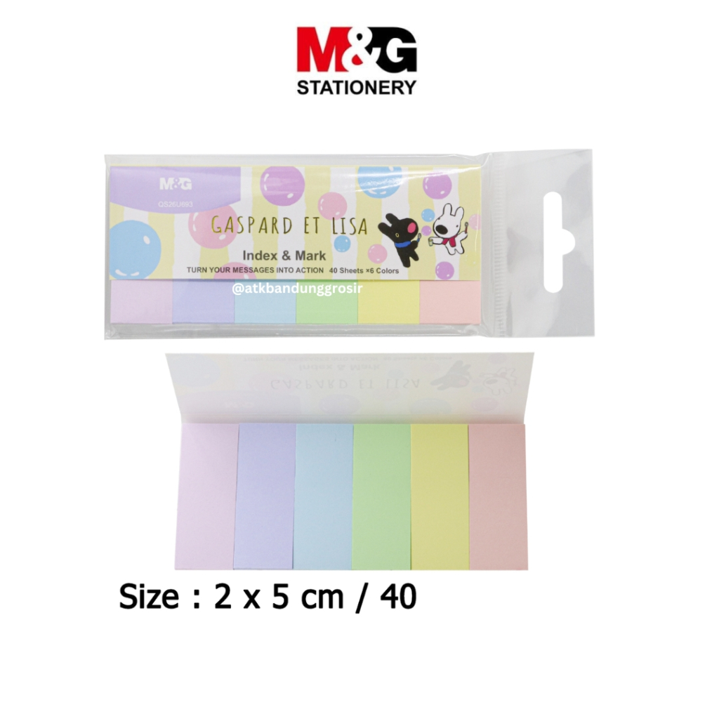 

M&G Index Mark 6 Colors Gaspard Et Lisa Pastel #QS26U693 Memo Stick M&G Pastel 6 Warna - SET