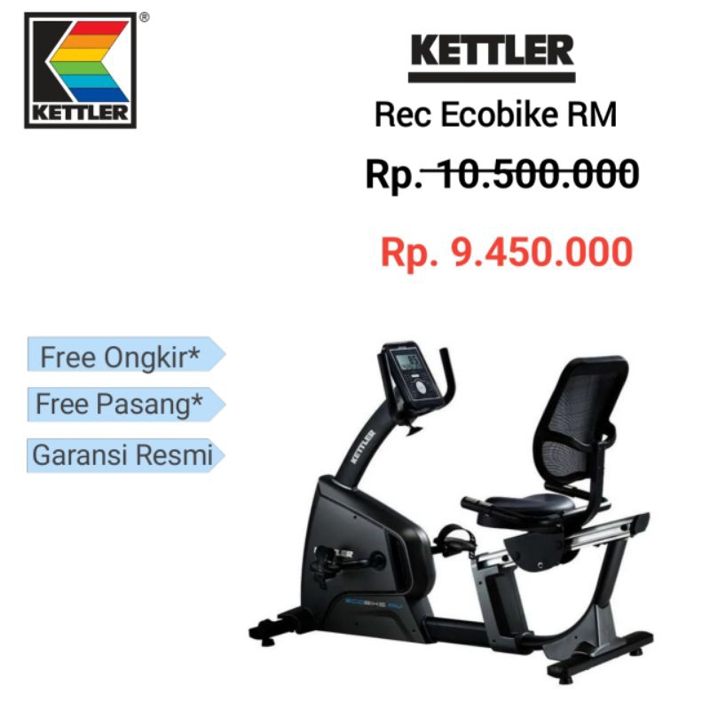 Sepeda Statis Kettler Recumbent Ecobike RM Original