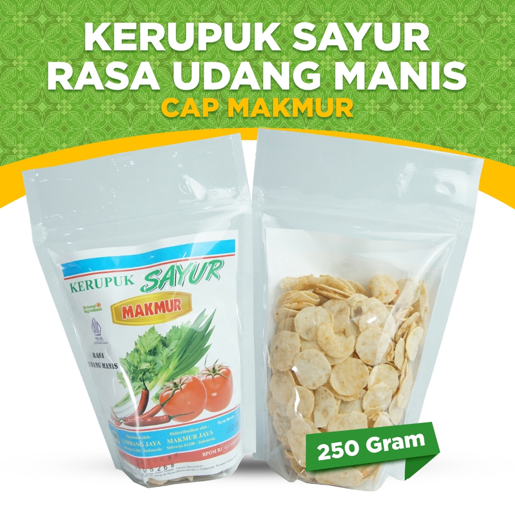 

KERUPUK MENTAH CAP MAKMUR, KERUPUK SAYUR RASA UDANG MANIS RENYAH GURIH TANPA DIJEMUR