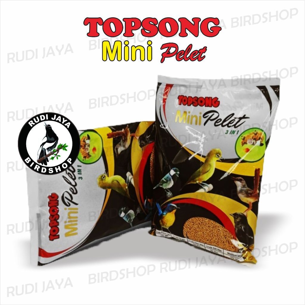 TOPSONG PLECI MINI PELET 3 IN 1 COKLAT VOER PAKAN MAKANAN BURUNG KECIL CIBLEK PRENJAK GLATIK ROBIN