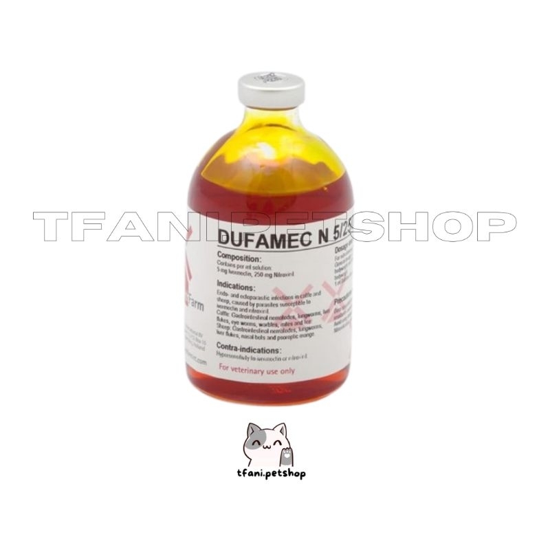 TFANI.PETSHOP *Dufamec-N 5/250 100 ml obat gudig dan cacing hati komplet*