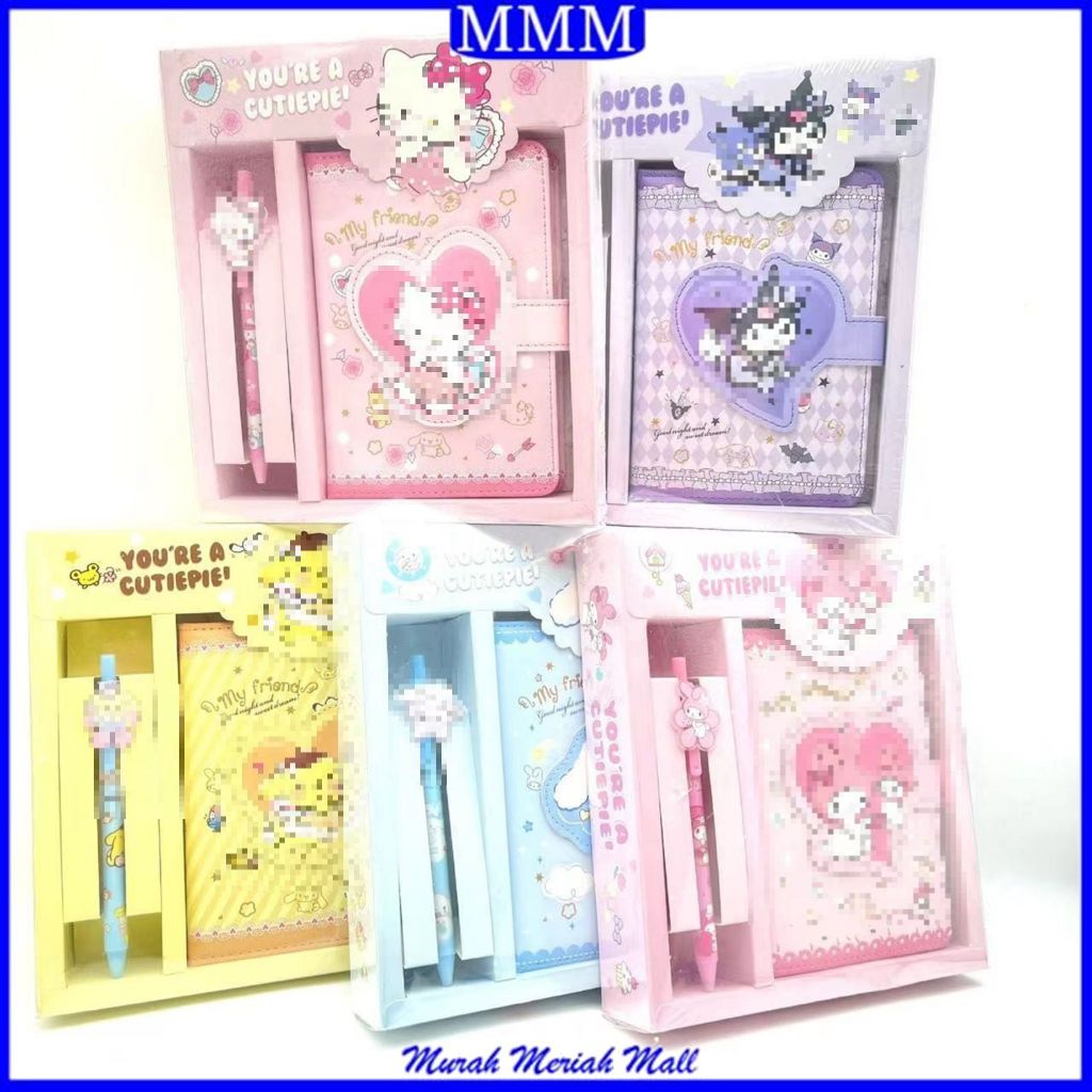 

MMM Set Stationery 2IN1 Karakter Kartun Lucu Paket Alat Tulis 2 IN 1 Alat Tulis Anak Sekolah Pulpen Notebook Magnet Motif Cute