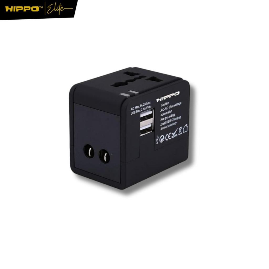 Hippo Mini Raven Universal Travel Charger Dual USB 12W | US / AU / EU / UK | Adaptor Adapter