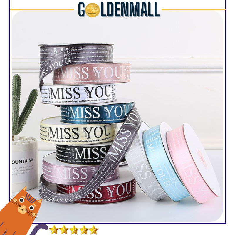 

Pita Satin / Pita Buket Korean MISS YOU Per ROLL PT05