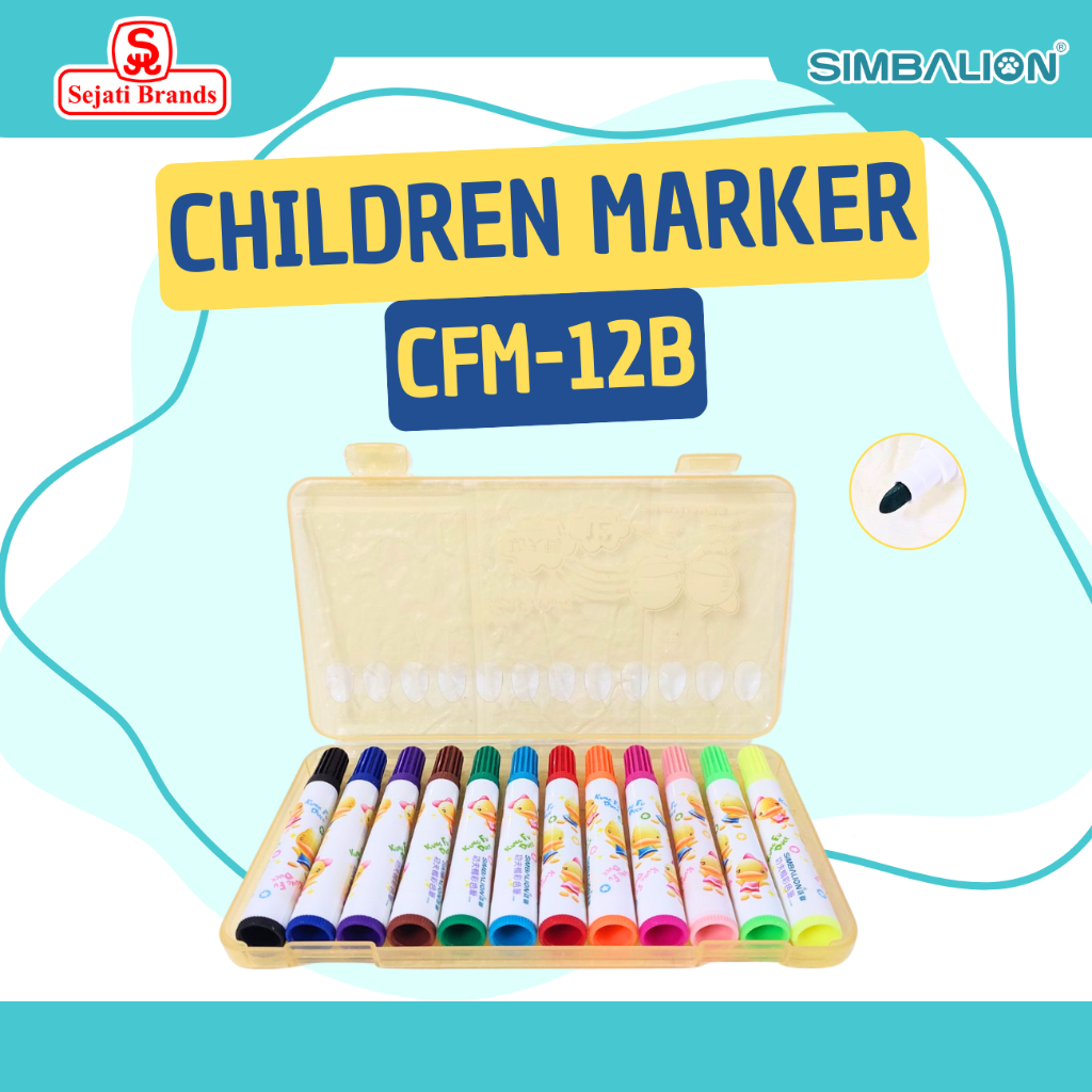 

Simbalion Spidol Anak Mudah di hapus/ Children Marker CFM-12B