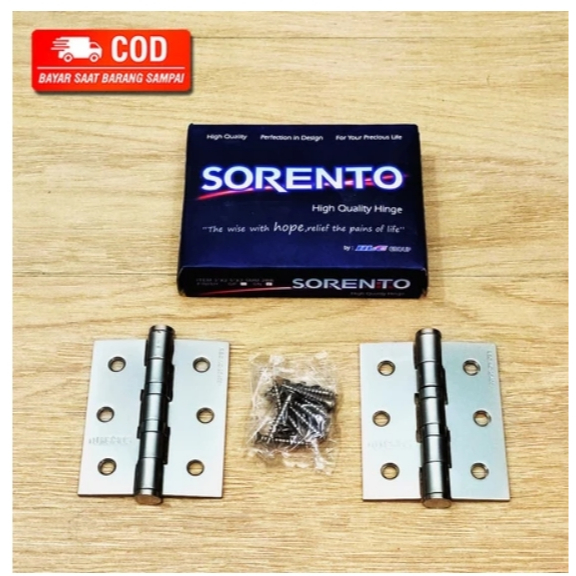 ENGSEL SORENTO 3 INCH UNTUK PINTU / LEMARI / JENDELA ANTI KARAT DAN ASLI STAINLESS