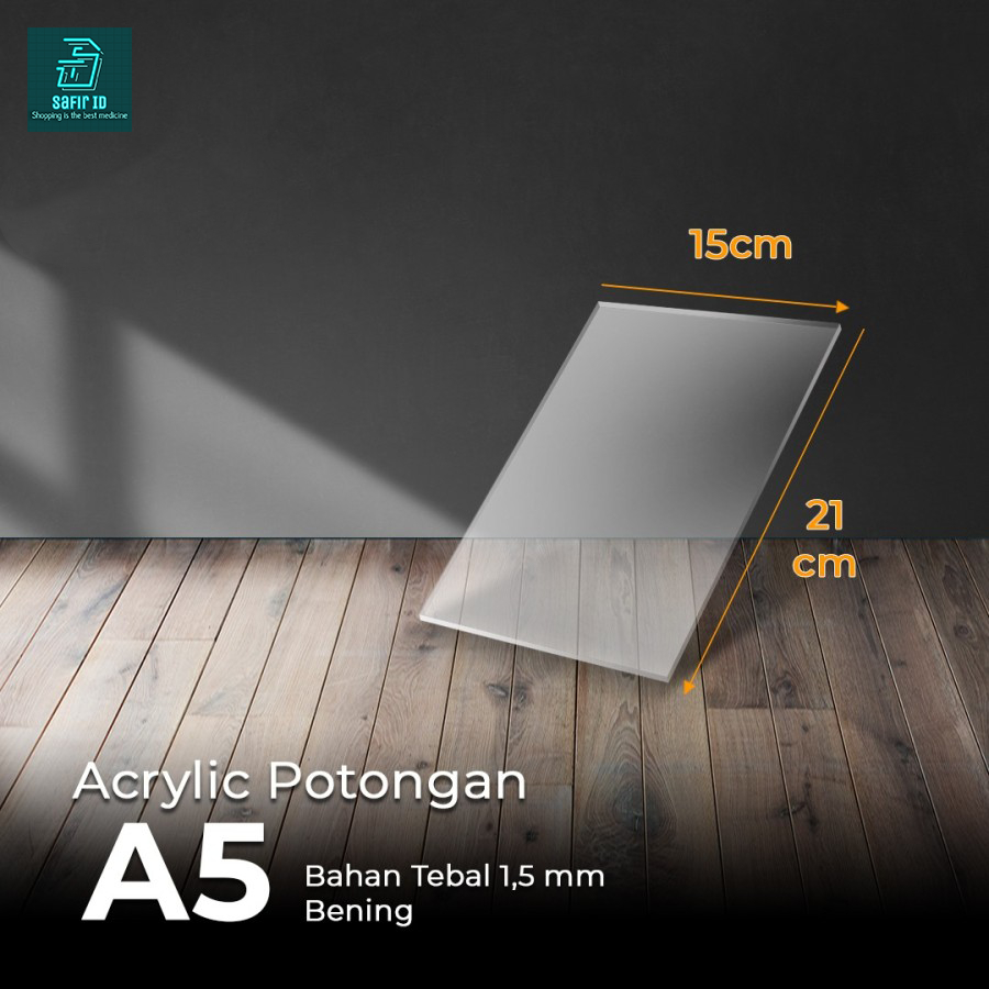 

Akrilik Bening Lembaran A5 Tebal 1,5 mm - Potongan Presisi
