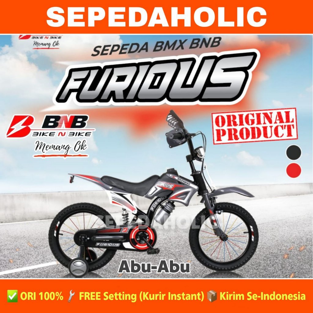 Sepeda Anak Laki BMX TRAIL BNB FURIOUS CLARION 9925 Ukuran 12 16 18 Inch Usia 2-6 Tahun Model Motor 