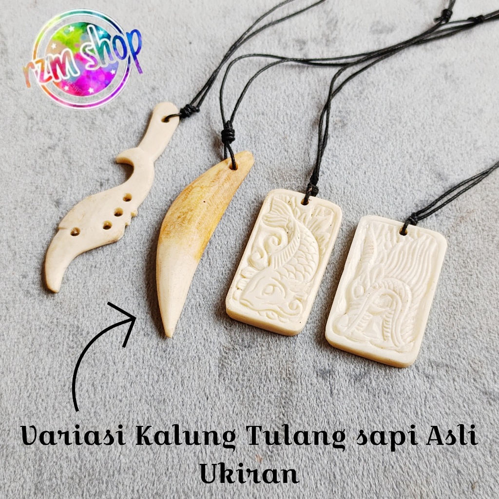Variasi Kalung Tulang Sapi Asli Bermacam Macam Bentuk Dan Ukiran